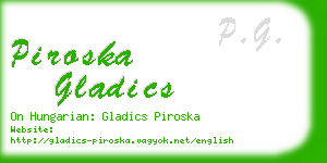 piroska gladics business card